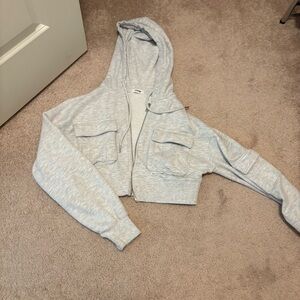 Garage cropped cargo hoodie